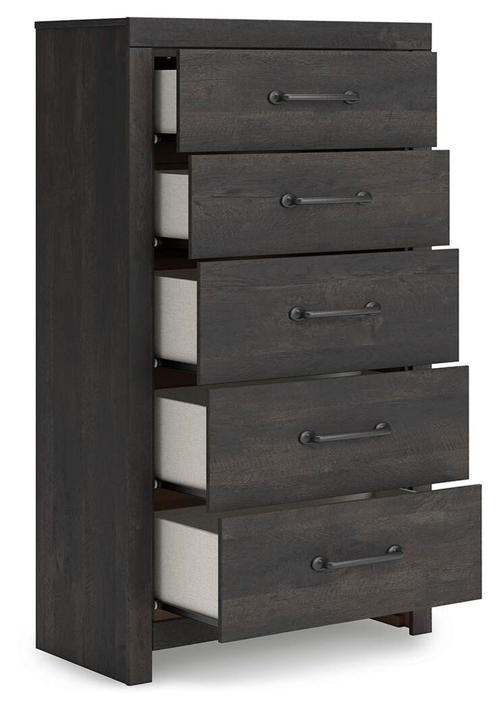 Hollivern Chest of Drawers - Dark Gray (4)