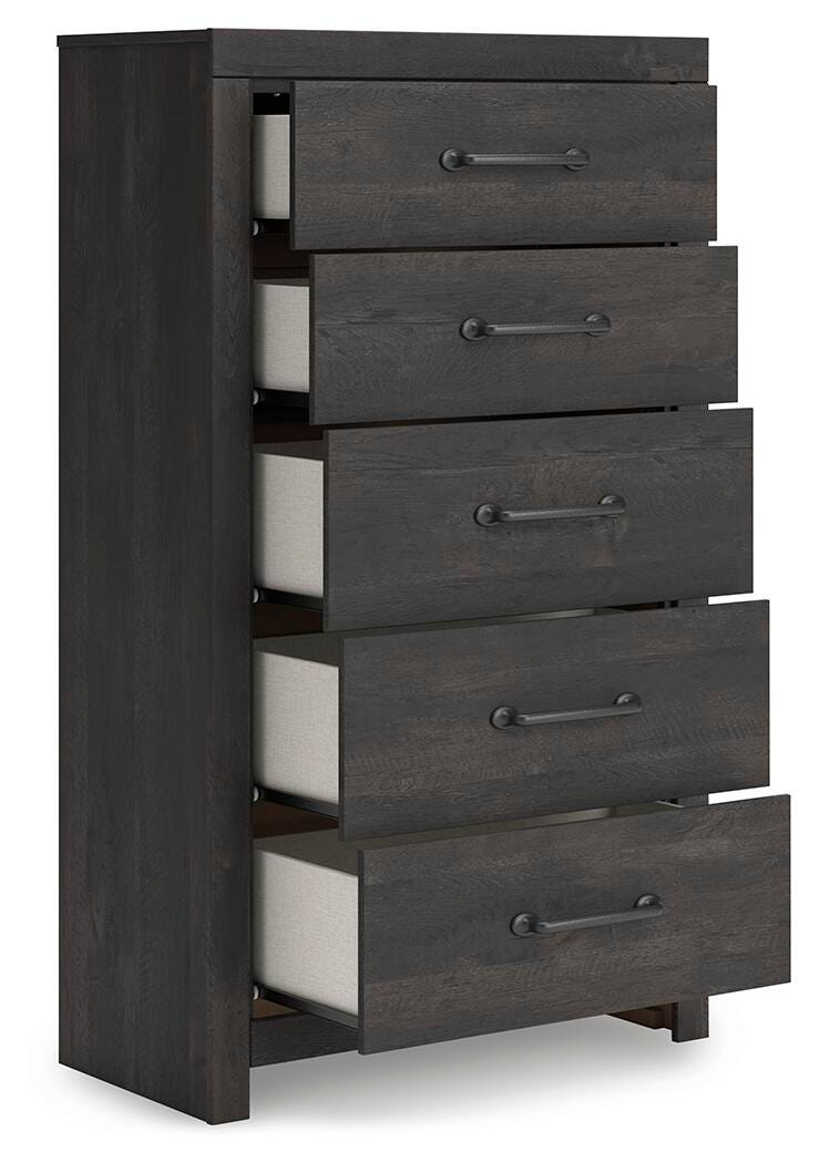 Hollivern Chest of Drawers - Dark Gray (4)