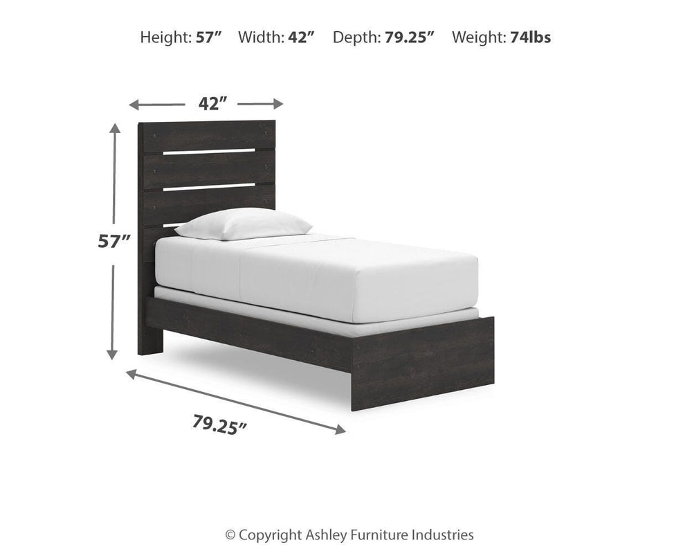 Hollivern Twin Panel Bed - Dark Gray (4)