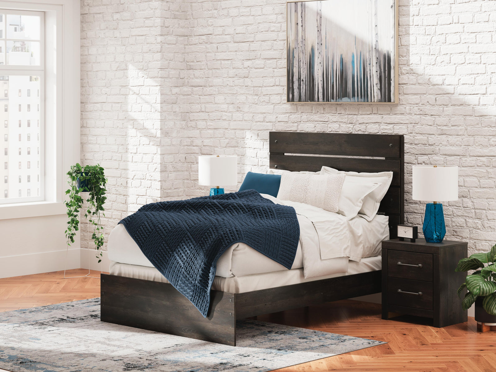 Hollivern Full Panel Bed - Dark Gray (2)