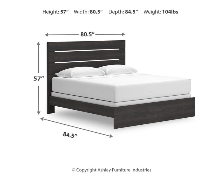 Hollivern King Panel Bed - Dark Gray (4)
