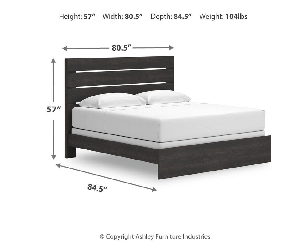 Hollivern King Panel Bed - Dark Gray (4)