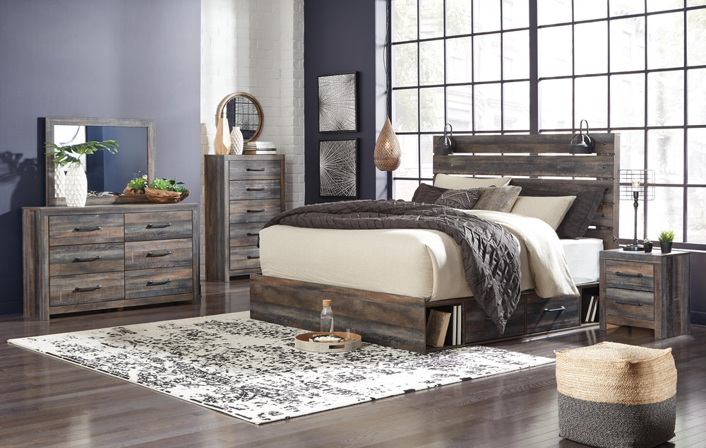 Drystan King Panel Storage Bed and 2 Nightstands - Multi (9)