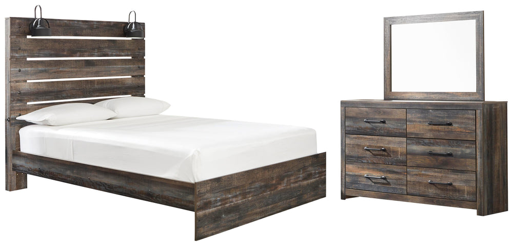 Drystan Queen Panel Bed, Dresser and Mirror (1)