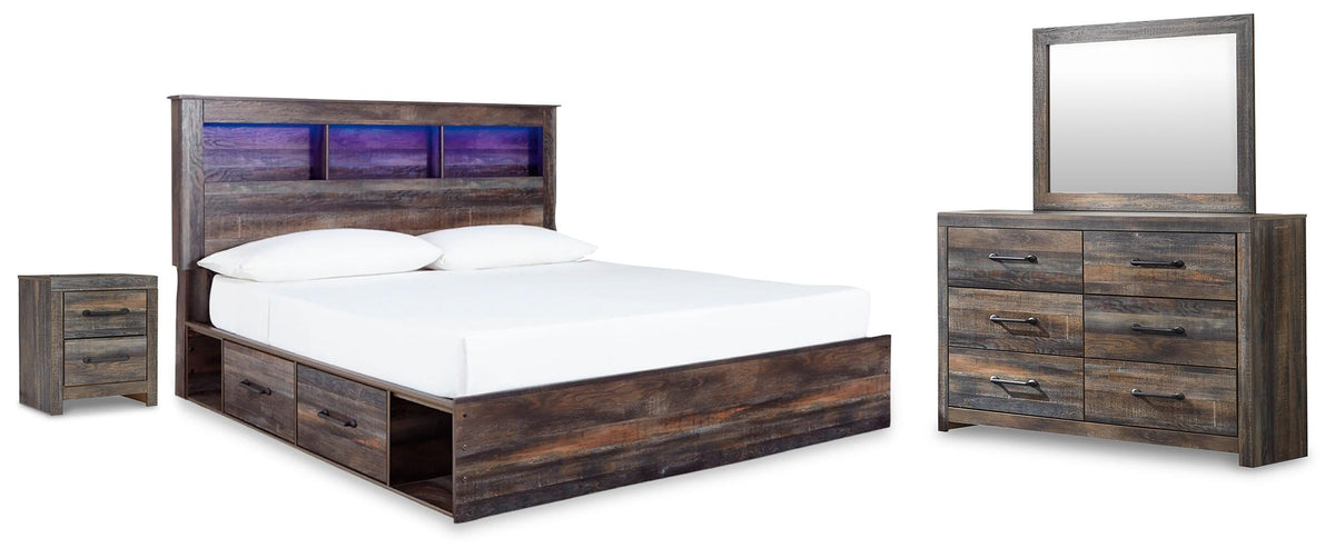 Drystan King Panel Storage Bed, Dresser, Mirror and Nightstand (1)