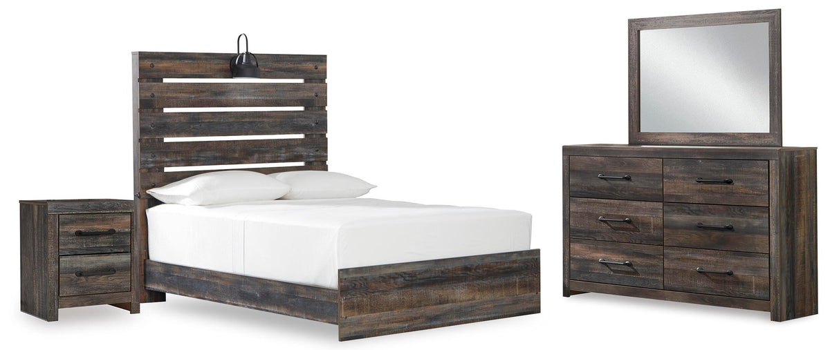 Drystan Full Panel Bed, Dresser, Mirror, and Nightstand - Multi (1)