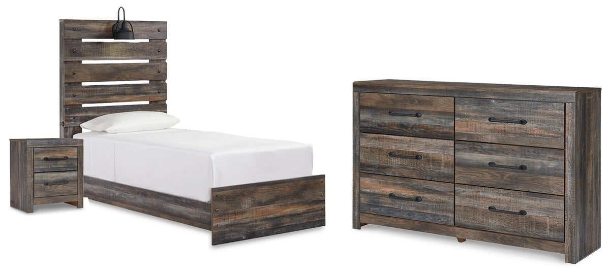 Drystan Twin Panel Bed with Storage, Dresser and Nightstand - Multi (1)