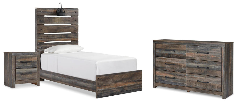 Drystan Twin Panel Bed, Dresser and Nightstand - Multi (1)