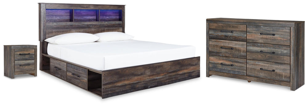 Drystan King Bookcase Storage Bed, Dresser and Nightstand (1)