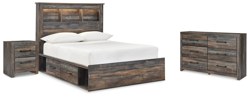 Drystan Full Bookcase Storage Bed, Dresser and Nightstand - Multi (1)