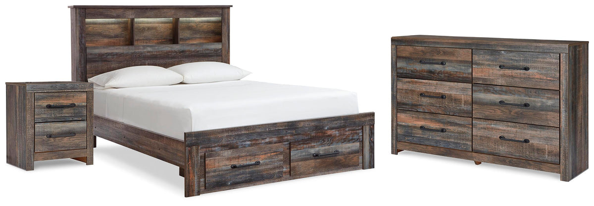 Drystan Full Bookcase Bed, Dresser and Nightstand - Multi (1)