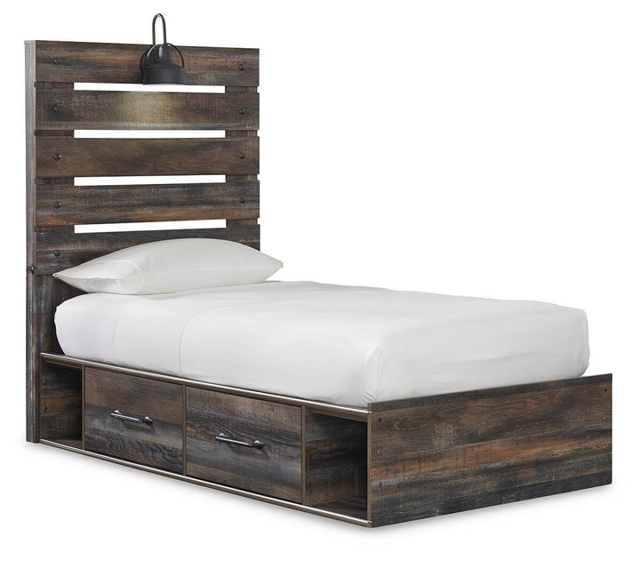Drystan Twin Panel Bed with 2 Storage Drawers - Multi (1)