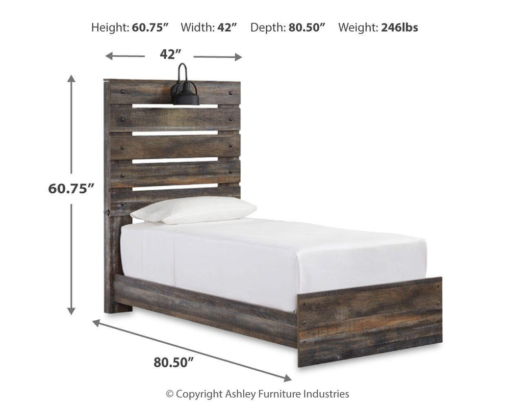 Drystan Twin Panel Bed with Storage, Dresser and Nightstand - Multi (7)
