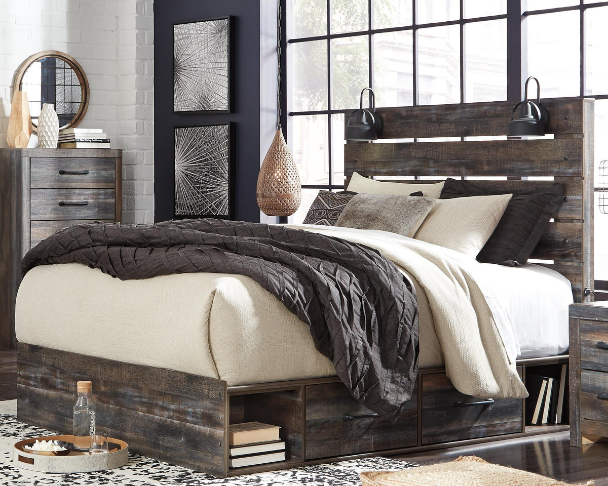 Drystan Queen Panel Bed with 4 Storage Drawers - Multi (2)