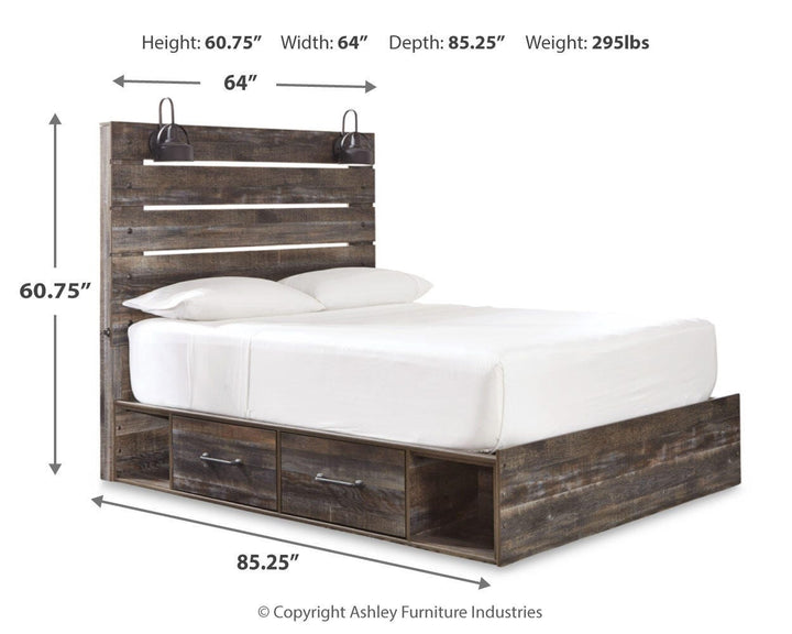 Drystan Queen Panel Bed with 4 Storage Drawers - Multi (4)