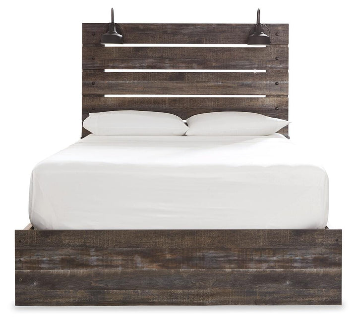 Drystan Queen Panel Bed with Storage, Dresser and Mirror - Multi (5)