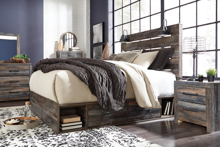 Drystan Queen Panel Bed with 4 Storage Drawers - Multi (3)