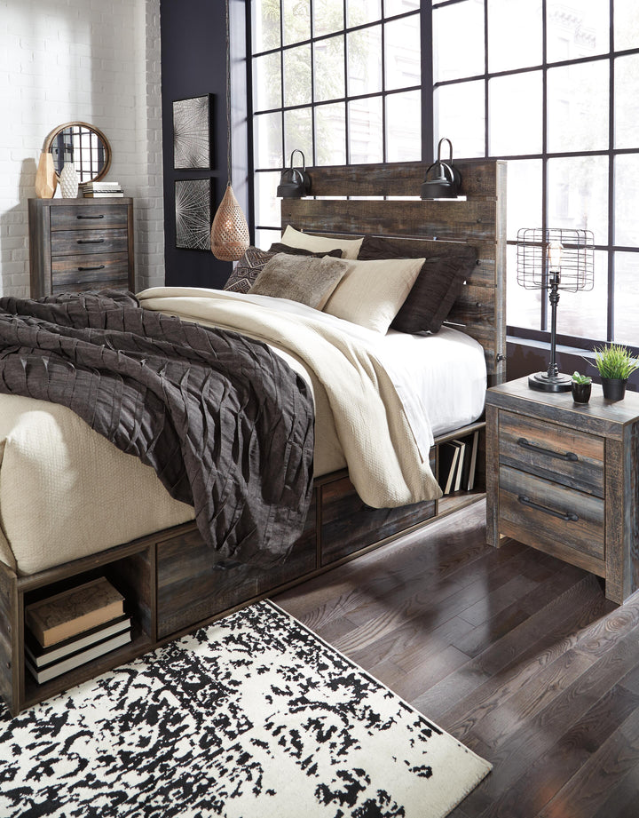 Drystan Queen Panel Bed with 4 Storage Drawers - Multi (5)