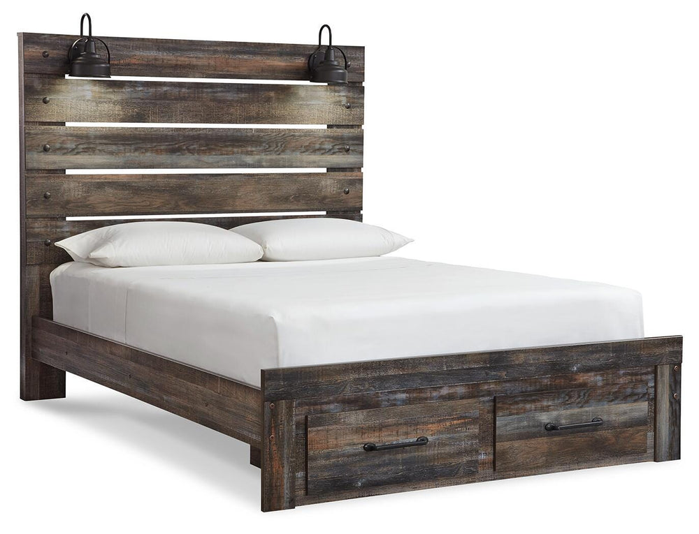 Drystan Queen Panel Storage Bed, Dresser, Mirror and Nightstand - Multi (4)
