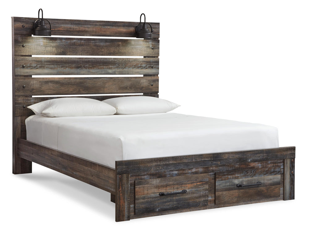 Drystan Queen Panel Storage Bed, Dresser and Mirror - Multi (2)