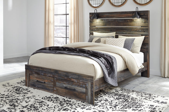 Drystan Queen Panel Storage Bed, Dresser, Mirror and Nightstand - Multi (9)