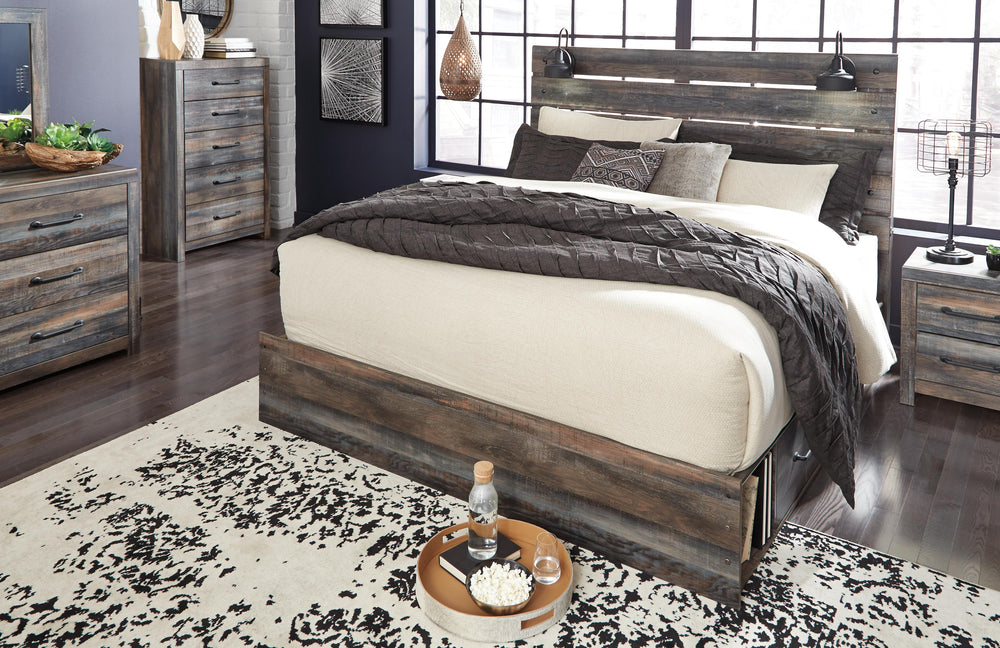Drystan King Panel Bed with 4 Storage Drawers - Multi (5)