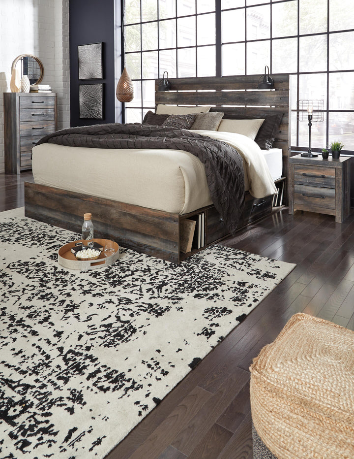 Drystan King Panel Bed with 2 Storage Drawers - Multi (5)