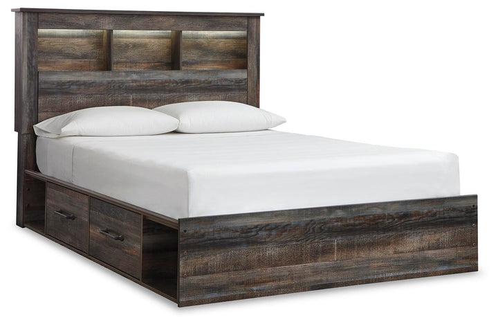 Drystan Queen Bookcase Bed with 4 Storage Drawers - Multi (1)