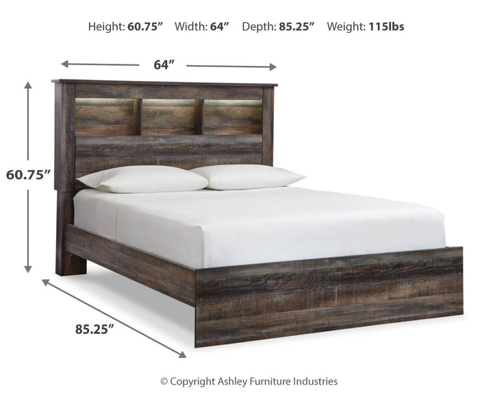 Drystan Queen Bookcase Bed, Dresser and 2 Nightstands - Multi (9)