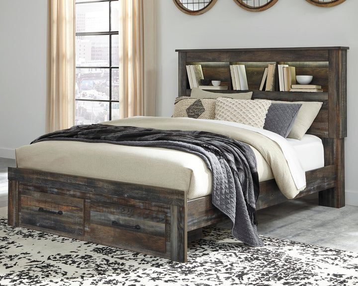 Drystan Queen Bookcase Bed with 2 Storage Drawers - Multi (2)