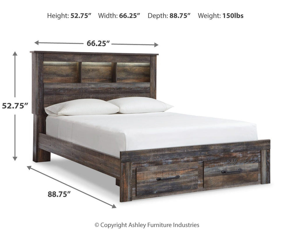 Drystan Queen Bookcase Storage Bed, Dresser and Mirror (6)