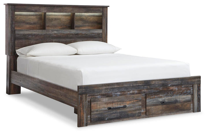 Drystan Queen Bookcase Bed with 2 Storage Drawers - Multi (1)