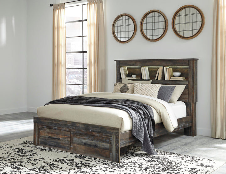 Drystan Queen Panel Storage Bed, Dresser and Mirror - Multi (6)