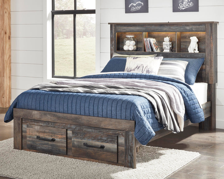 Drystan Full Bookcase Storage Bed, Dresser and Mirror - Multi (7)