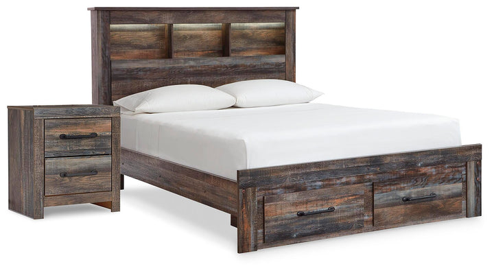 Drystan Full Bookcase Storage Bed and Nightstand (1)