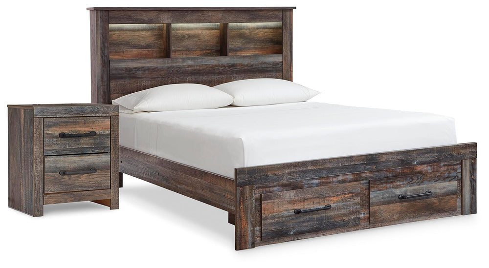 Drystan Full Bookcase Storage Bed and Nightstand (1)