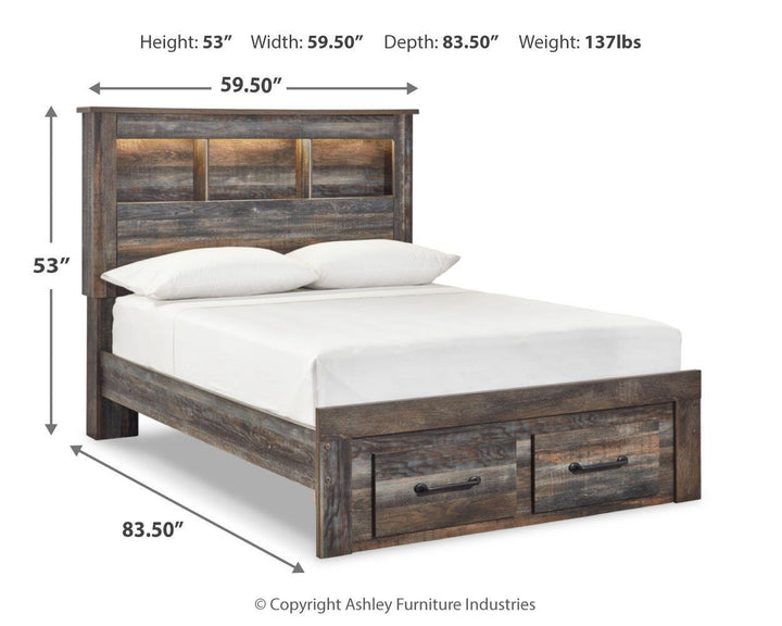 Drystan Full Bookcase Storage Bed and Nightstand (3)