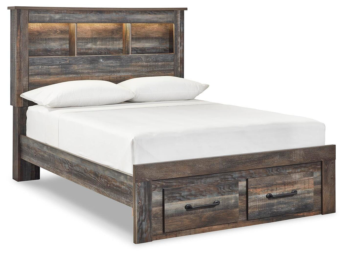 Drystan Full Bookcase Storage Bed and Nightstand (2)