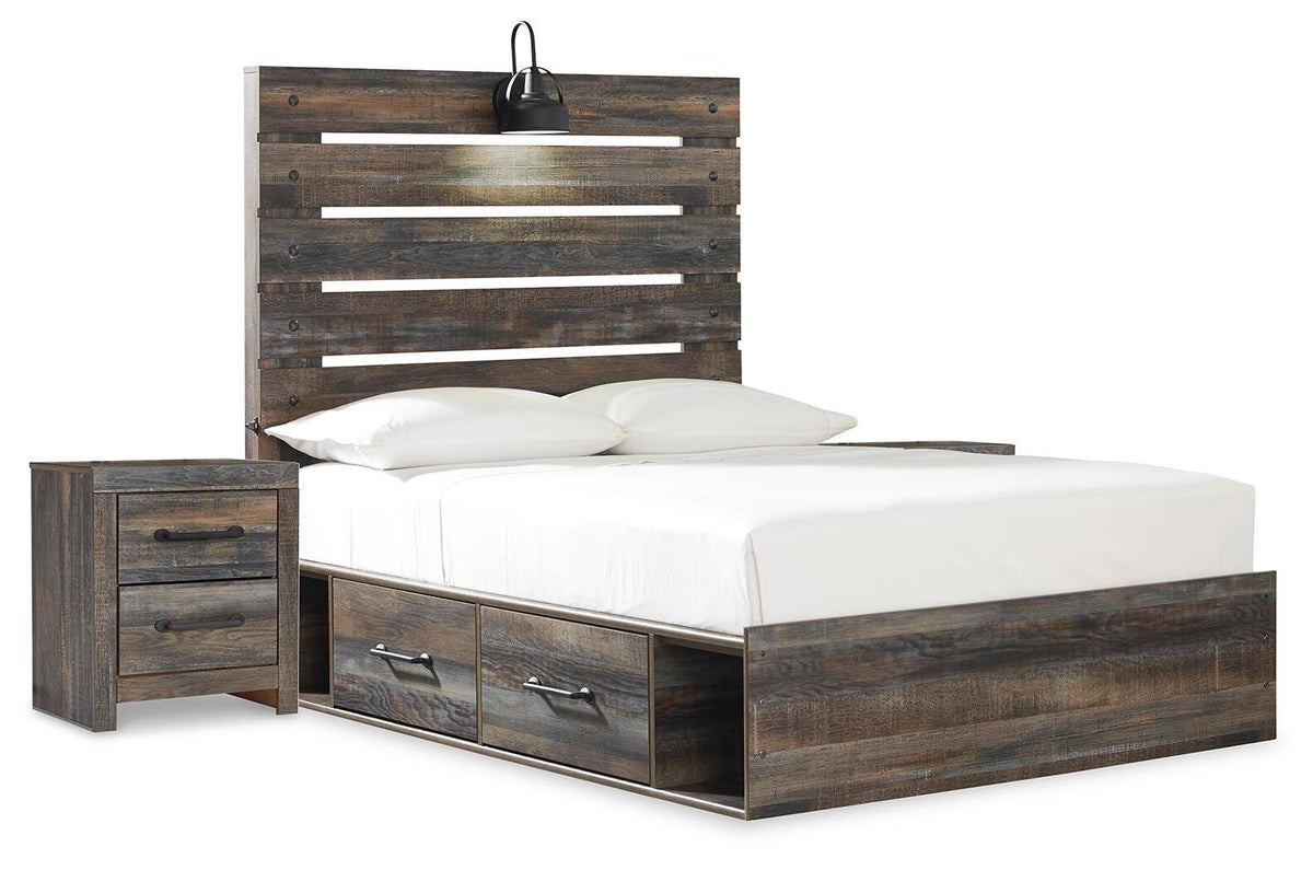 Drystan Full Panel Bed and 2 Nightstands - Multi (2)