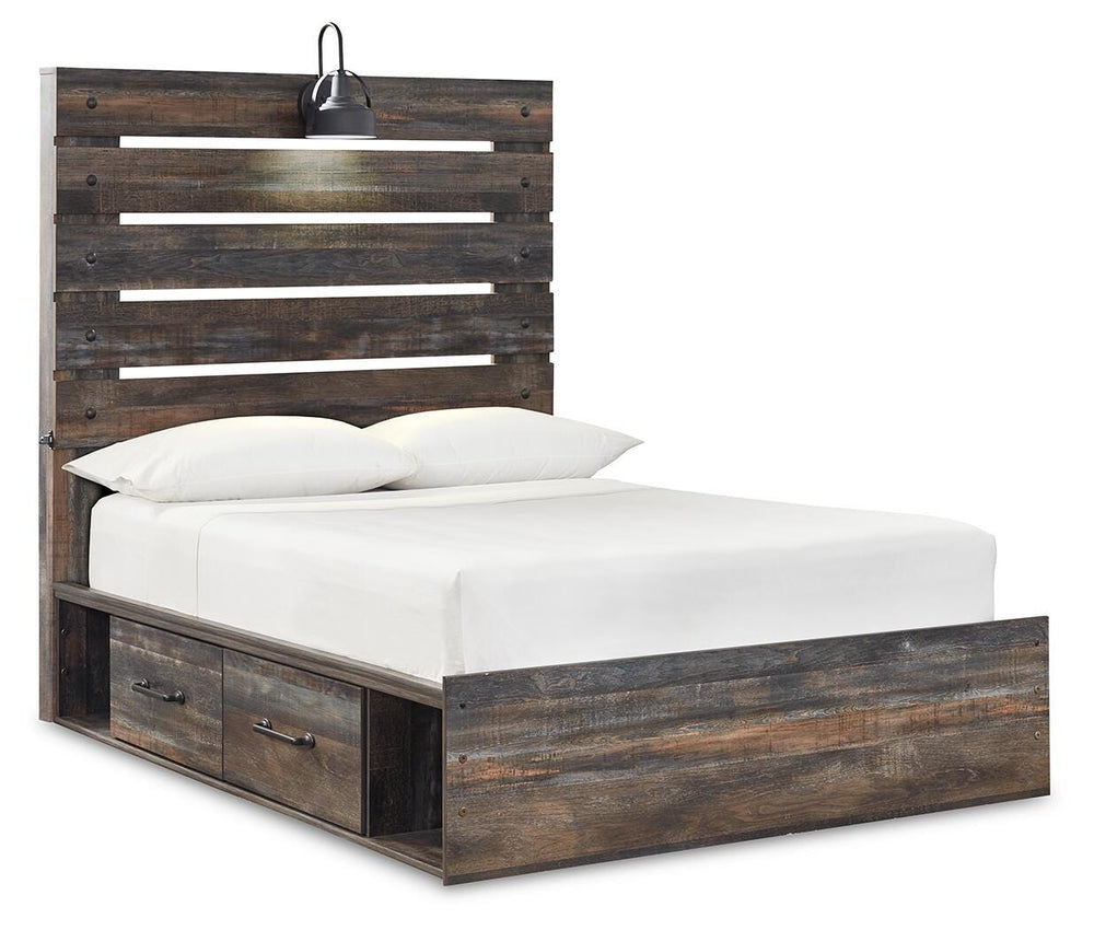 Drystan Full Panel Bed and 2 Nightstands - Multi (3)