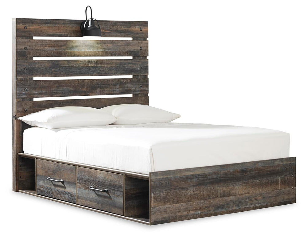 Drystan Full Panel Bed with 2 Storage Drawers - Multi (1)