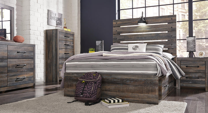 Drystan Full Panel Bed with 2 Storage Drawers - Multi (3)