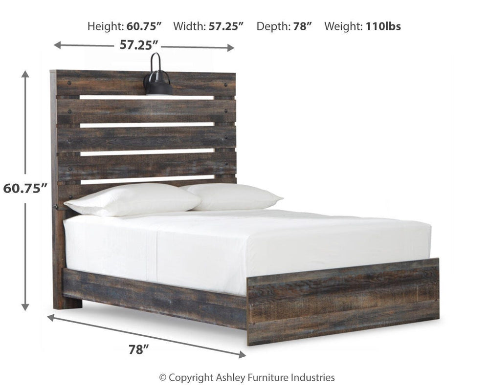 Drystan Full Panel Bed, Dresser, Mirror, and Nightstand - Multi (9)