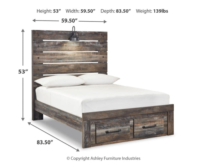 Drystan Full Panel Storage Bed, Dresser, Mirror and Nightstand - Multi (8)