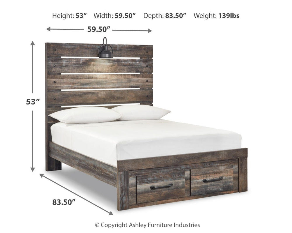 Drystan Full Panel Storage Bed, Dresser, Mirror and Nightstand - Multi (8)