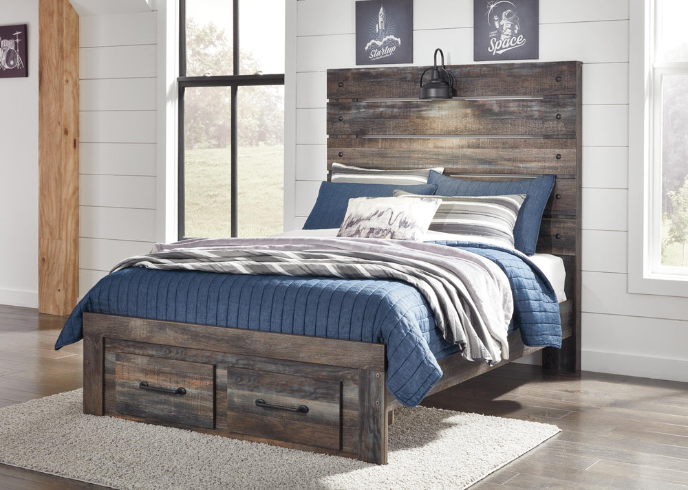 Drystan Full Panel Bed with 2 Storage Drawers - Multi (4)