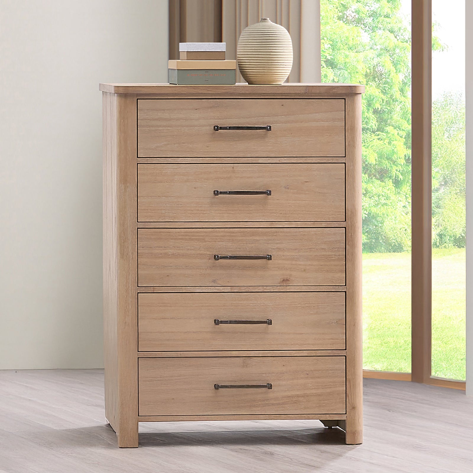Anika 5 Drawer Chest-Natural