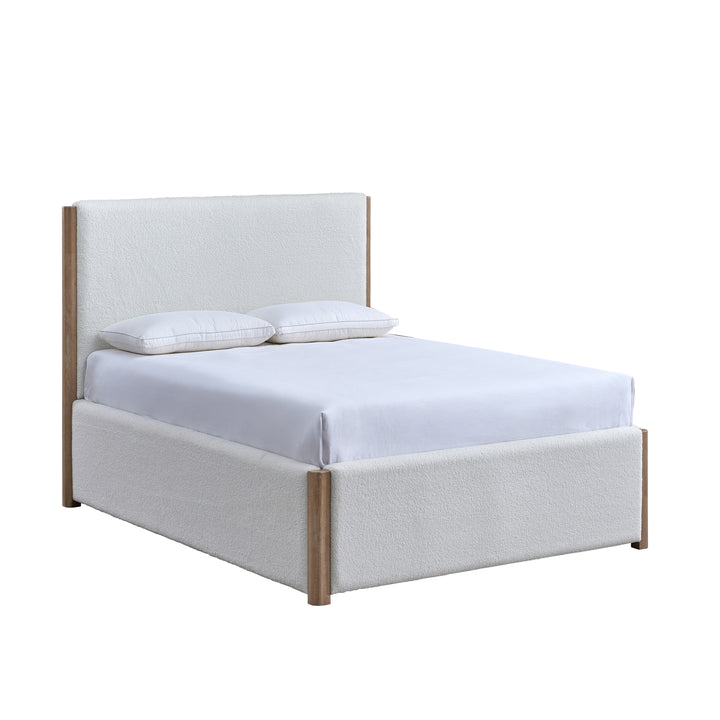 Anika 5/0 Q Upholstered Panel Headboard-White