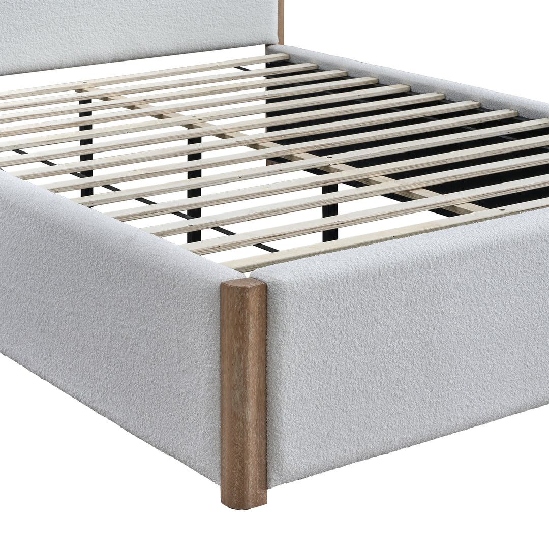 Anika 5/0 Q Upholstered Panel Headboard-White