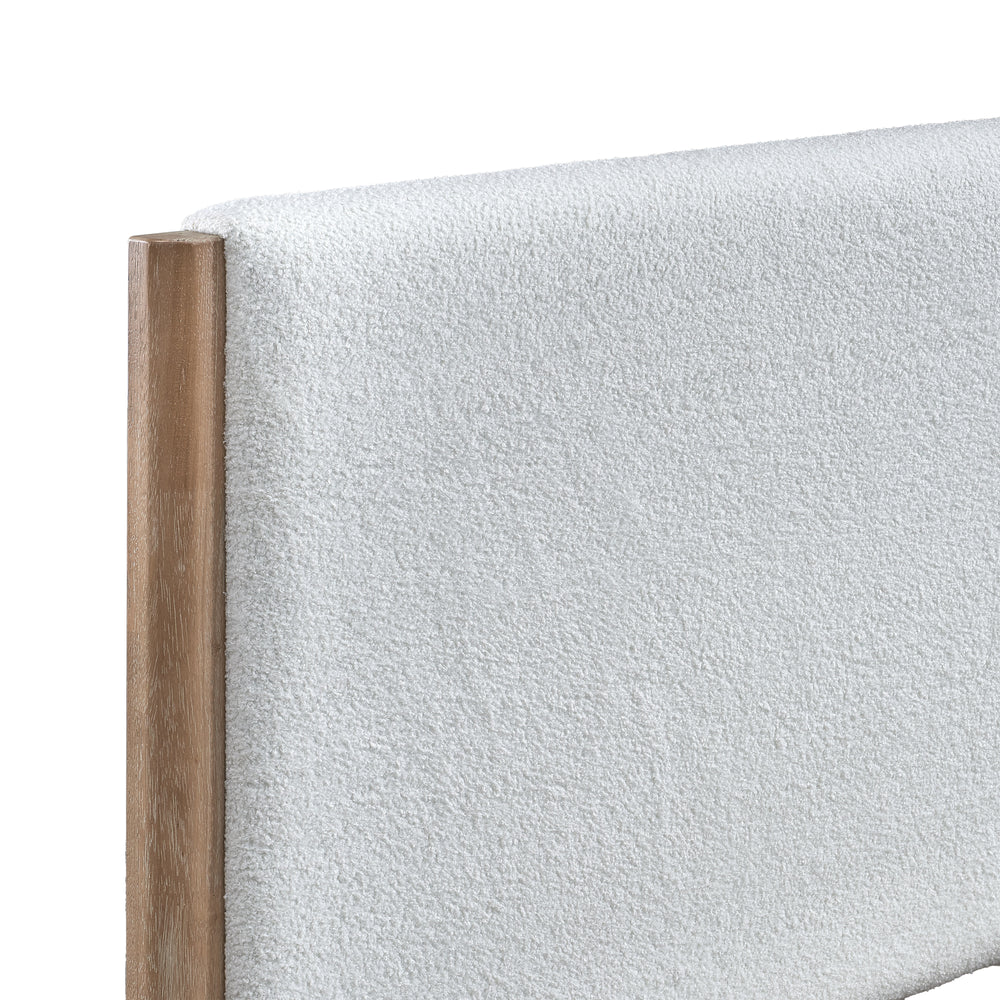 Anika 5/0 Q Upholstered Panel Headboard-White